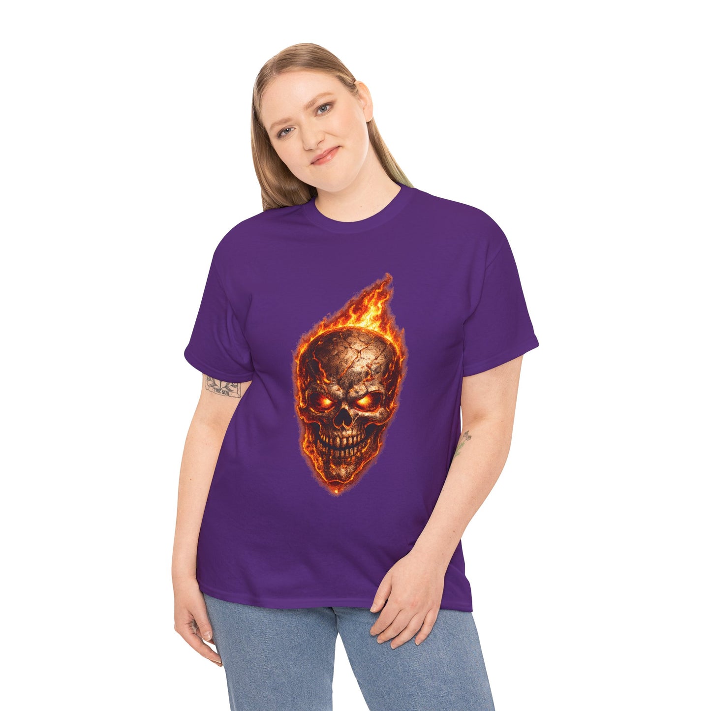 Forge Skull T-Shirt | Molten Skull Fire Metal Graphic