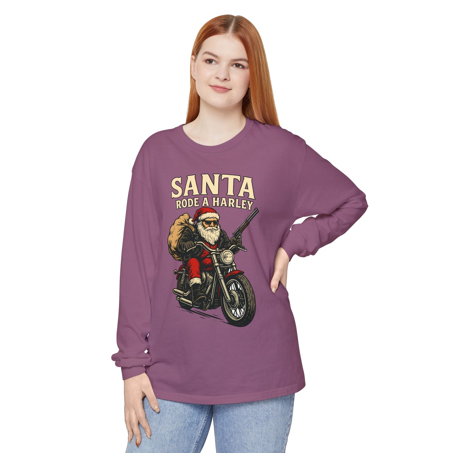 Santa Rode a Harley – Outlaw Christmas Edition Long Sleeve Tee