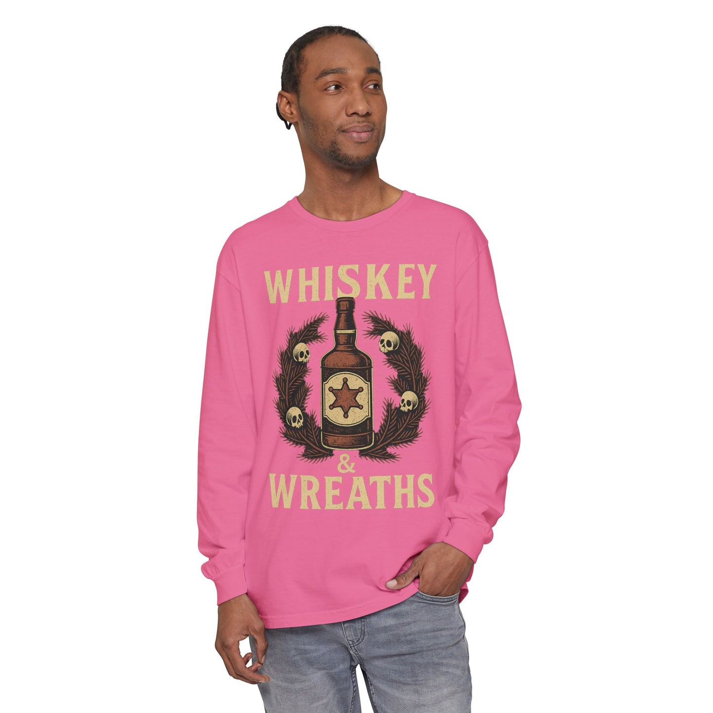 Whiskey & Wreaths – Outlaw Christmas Long Sleeve Tee