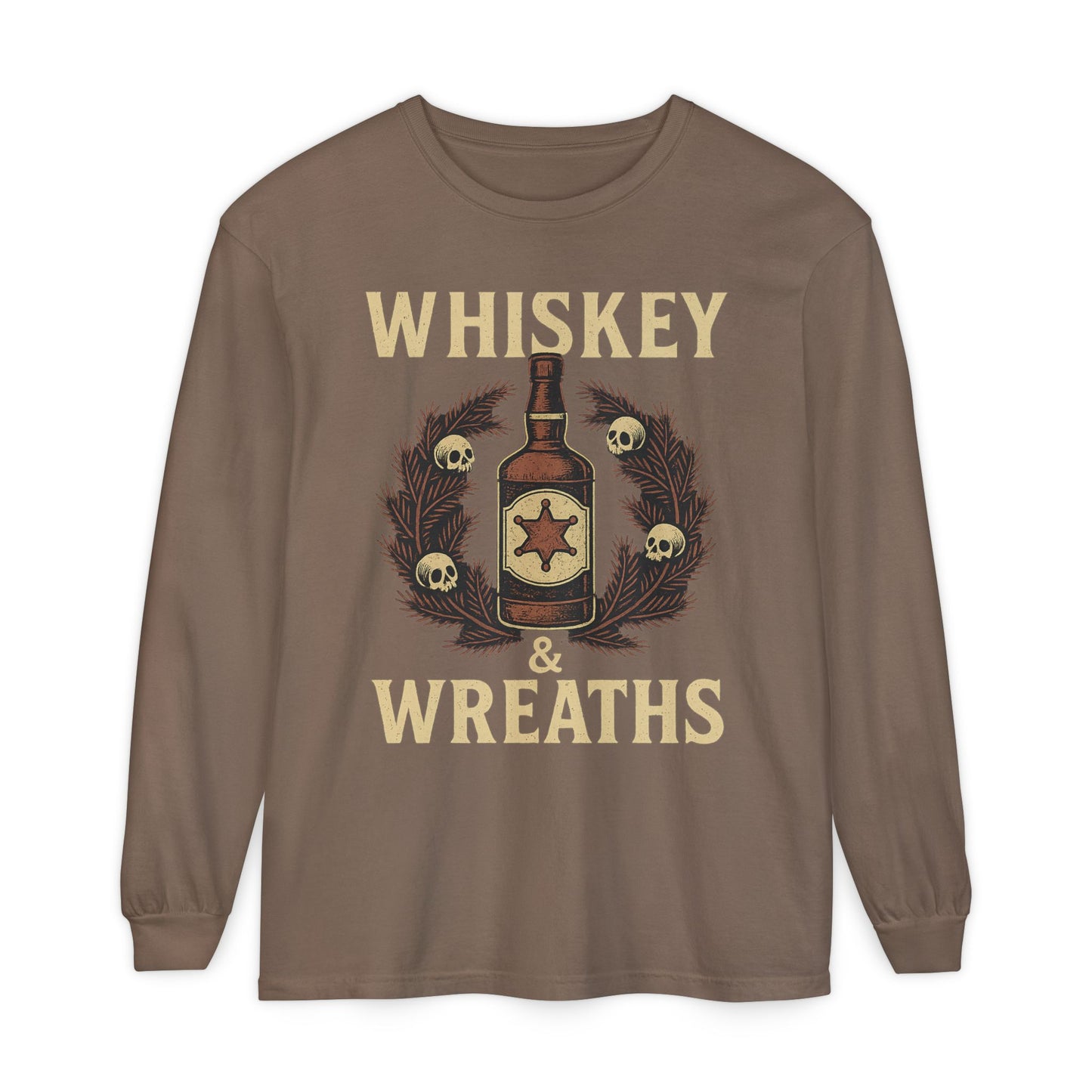 Whiskey & Wreaths – Outlaw Christmas Long Sleeve Tee