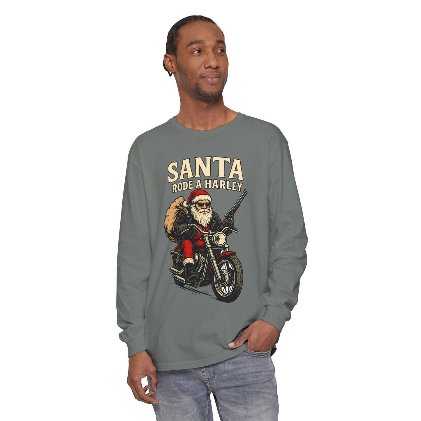 Santa Rode a Harley – Outlaw Christmas Edition Long Sleeve Tee