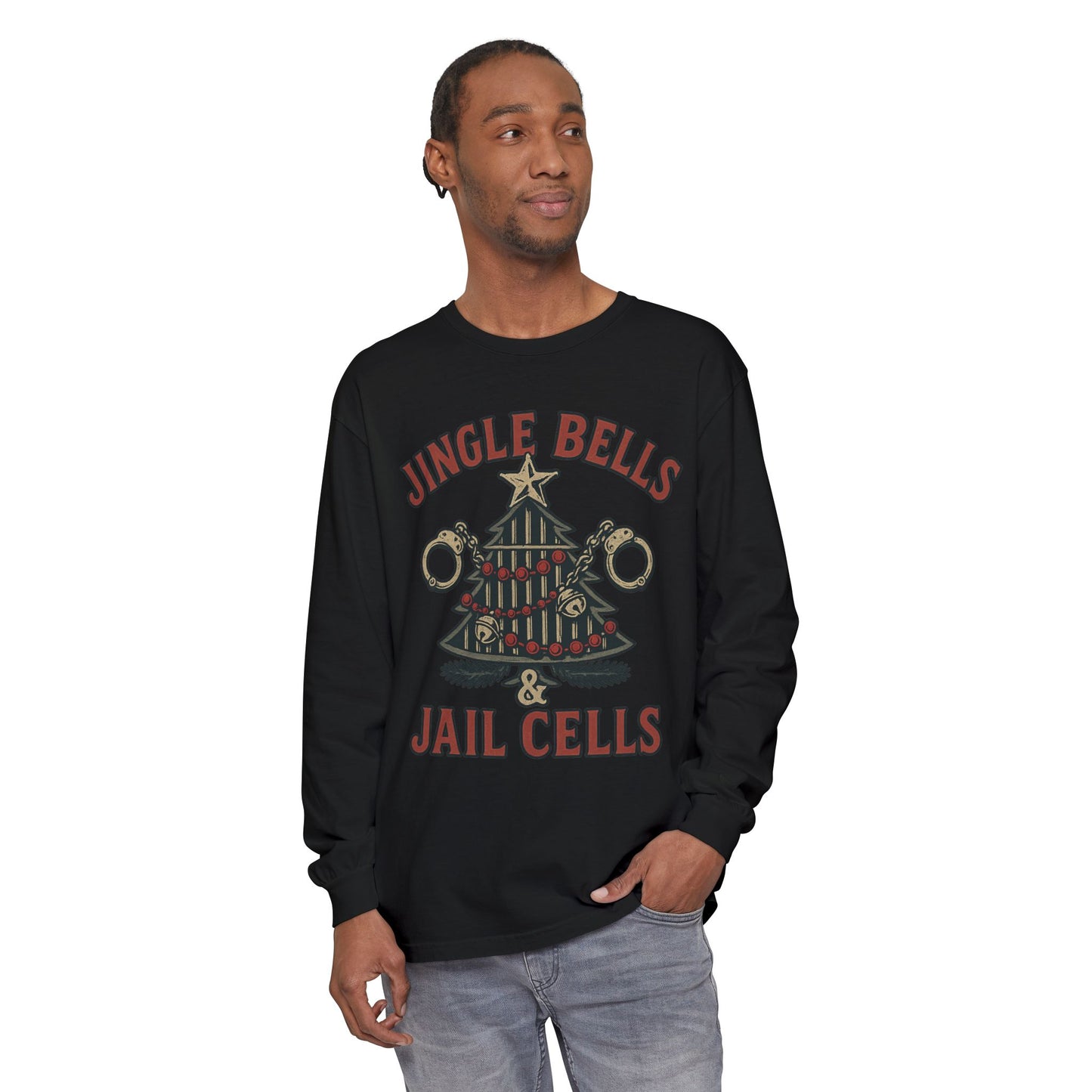 Jingle Bells & Jail Cells – Outlaw Christmas Long Sleeve Shirt