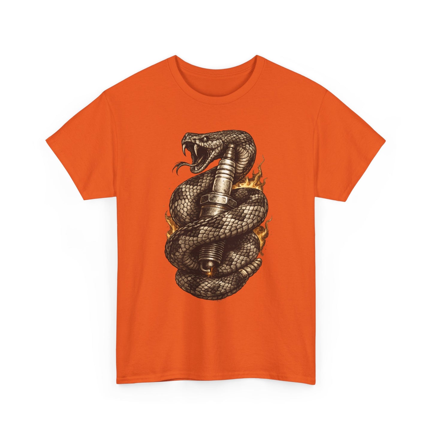 Snake & Spark T-Shirt | Rattlesnake and Spark Plug Graphic