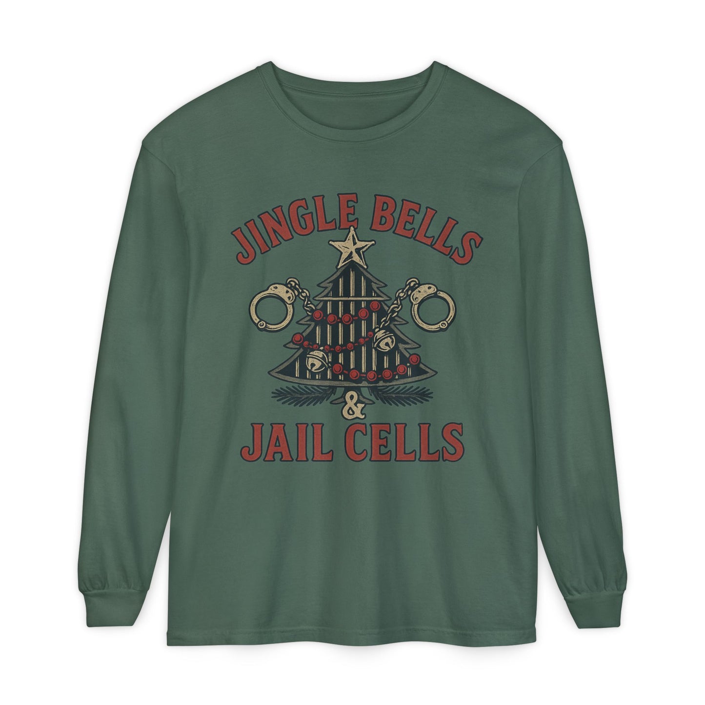Jingle Bells & Jail Cells – Outlaw Christmas Long Sleeve Shirt