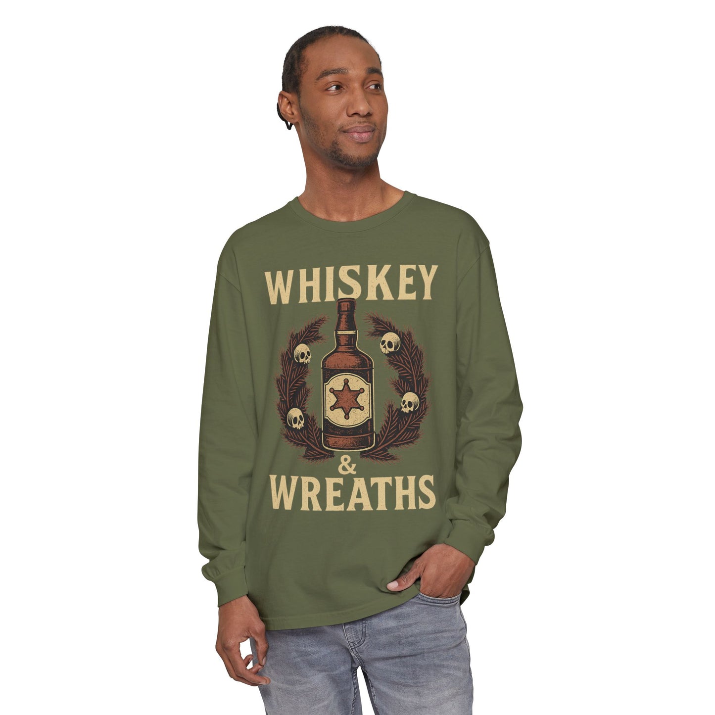 Whiskey & Wreaths – Outlaw Christmas Long Sleeve Tee