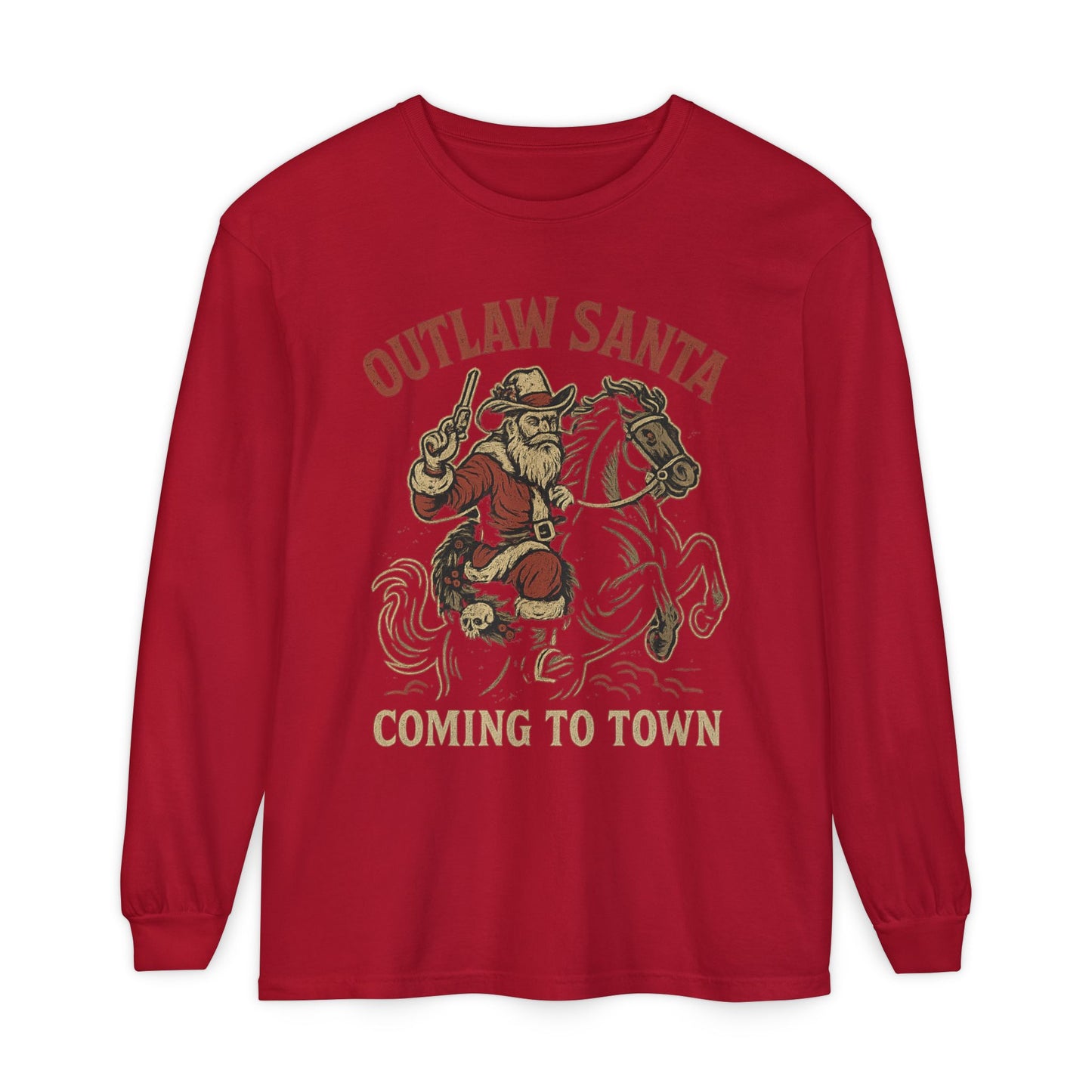 Silent Night in Outlaw Heaven – Western Christmas Long Sleeve Tee