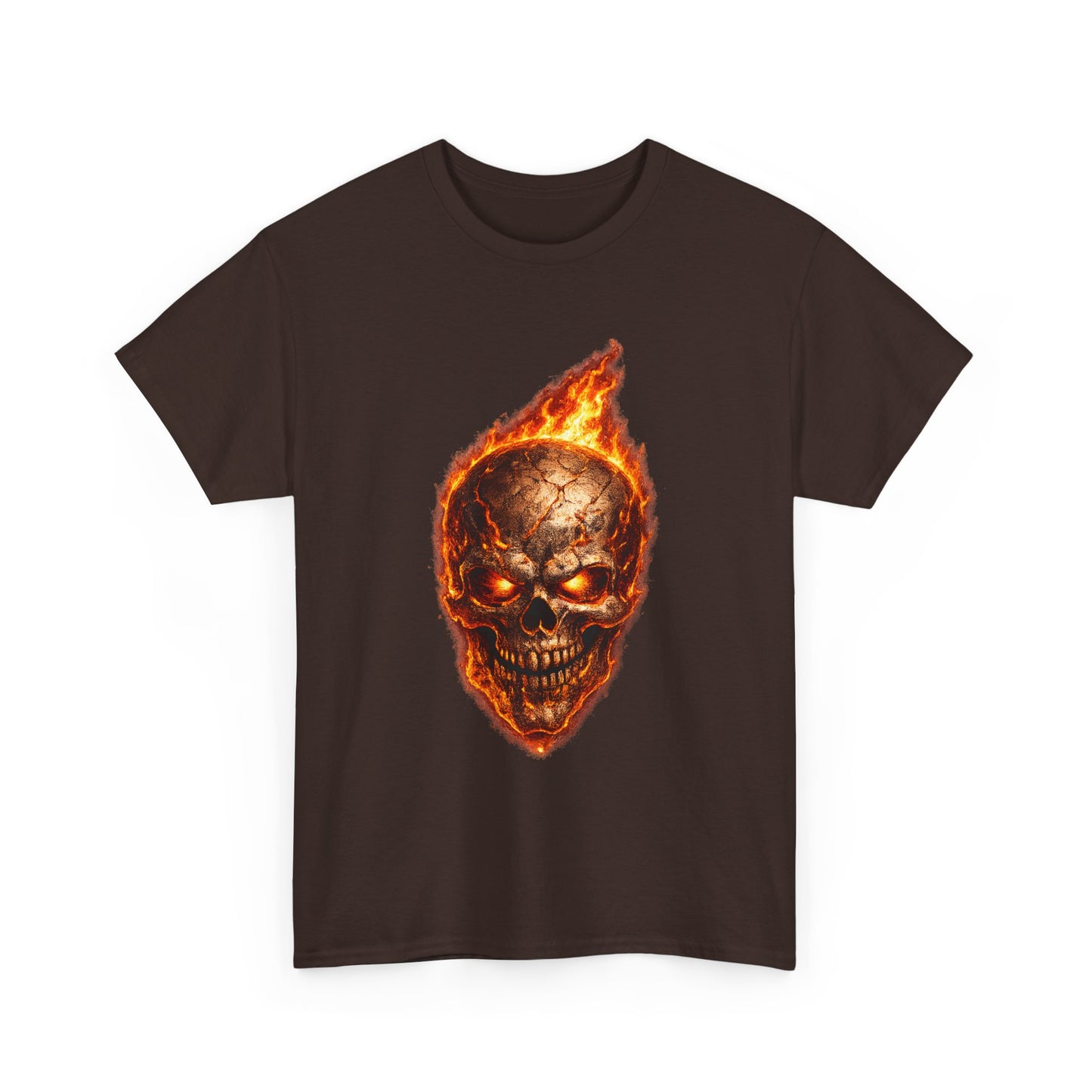 Forge Skull T-Shirt | Molten Skull Fire Metal Graphic