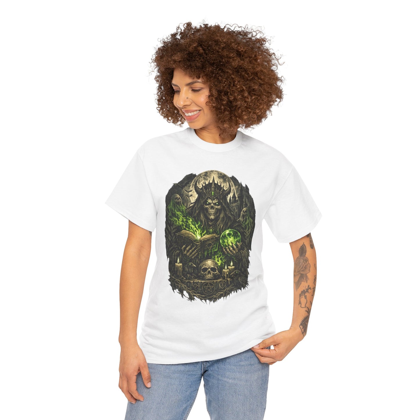 Demon King Skull Mage Tee — Dark Fantasy Graphic T‑Shirt