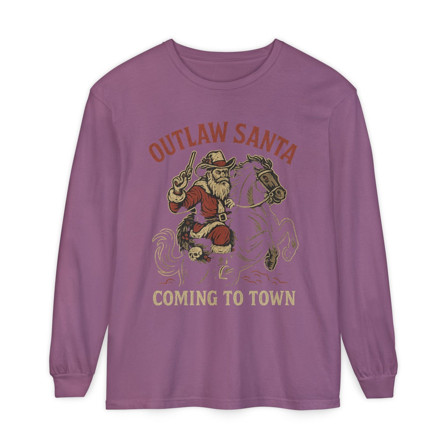 Silent Night in Outlaw Heaven – Western Christmas Long Sleeve Tee