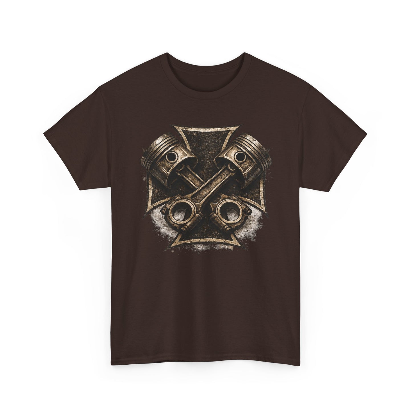 Iron Cross Pistons T-Shirt | Biker Garage Engine Graphic