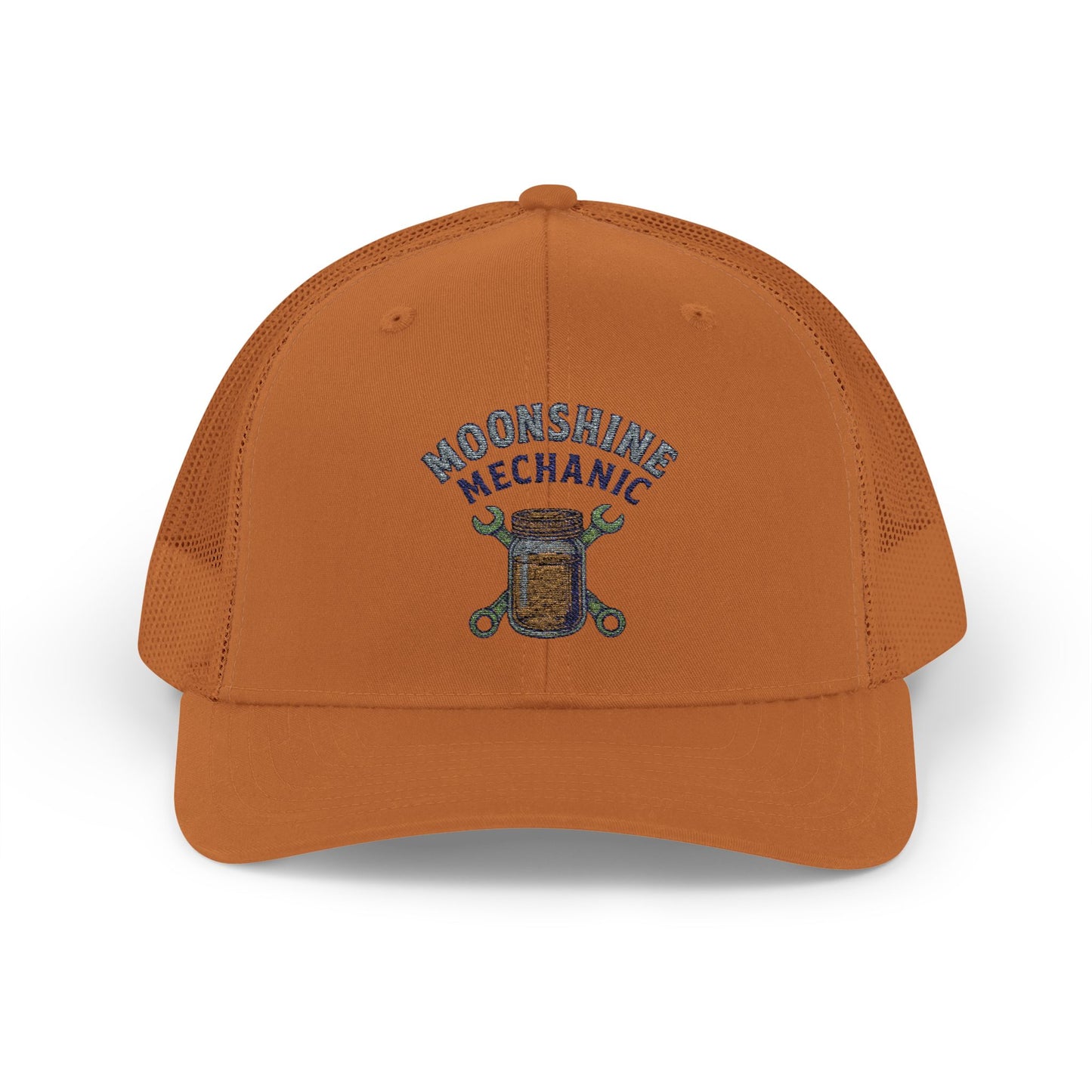 Moonshine Mechanic Trucker Cap – Fixing Problems One Jar at a Time