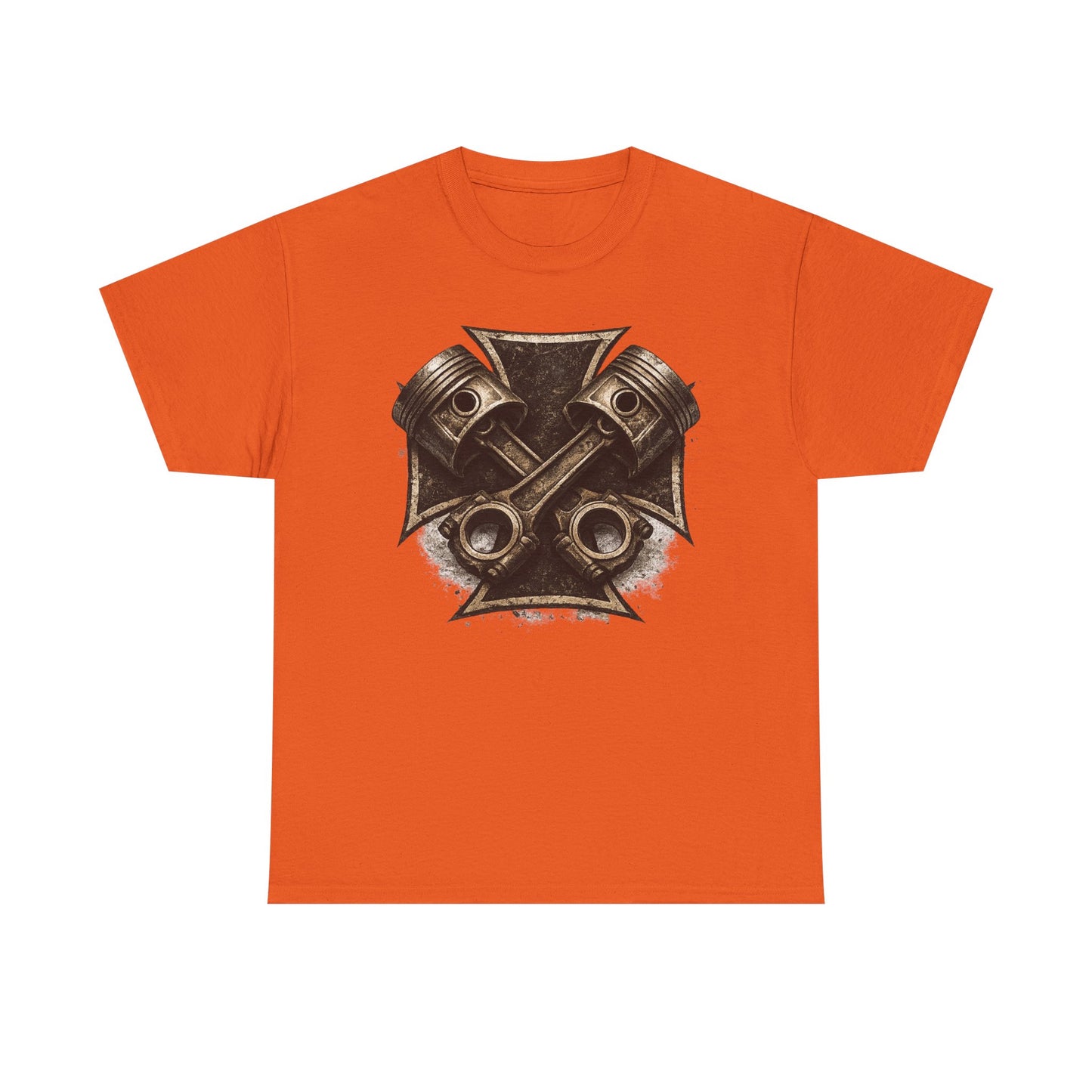 Iron Cross Pistons T-Shirt | Biker Garage Engine Graphic