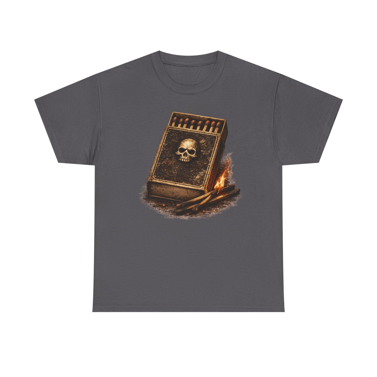 Outlaw Matchbox T-Shirt | Vintage Skull Matchbox Graphic