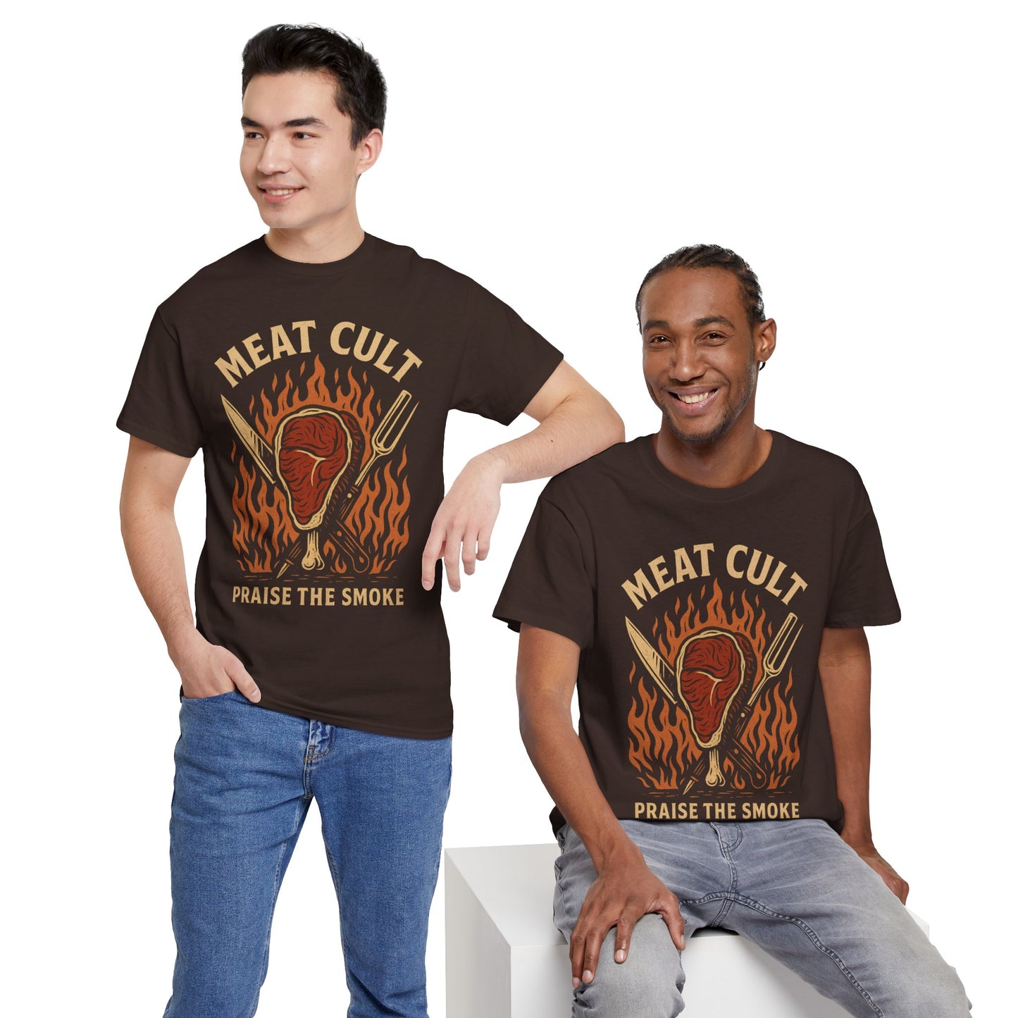 Meat Cult – Praise the Smoke | Outlaw BBQ T-Shirt