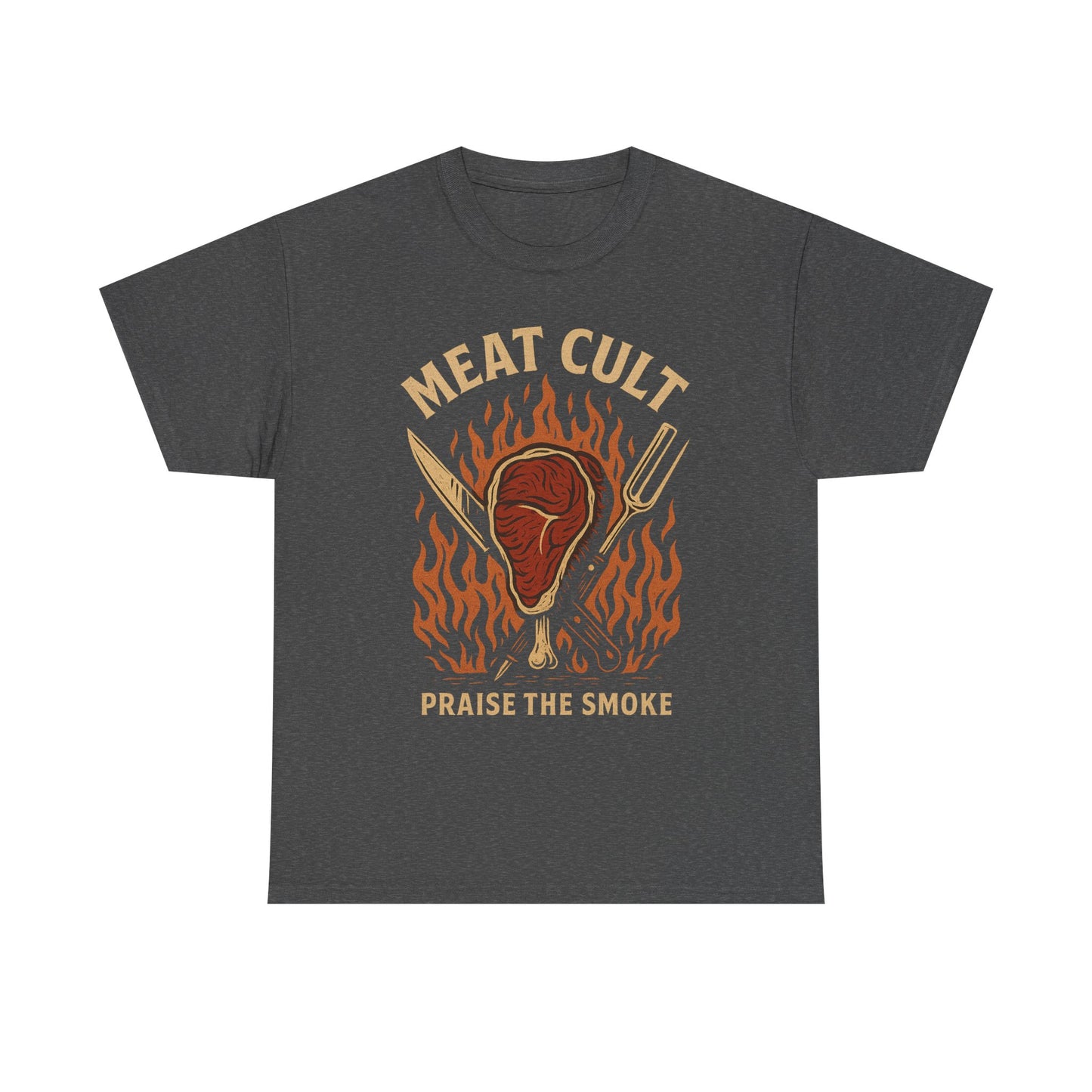 Meat Cult – Praise the Smoke | Outlaw BBQ T-Shirt