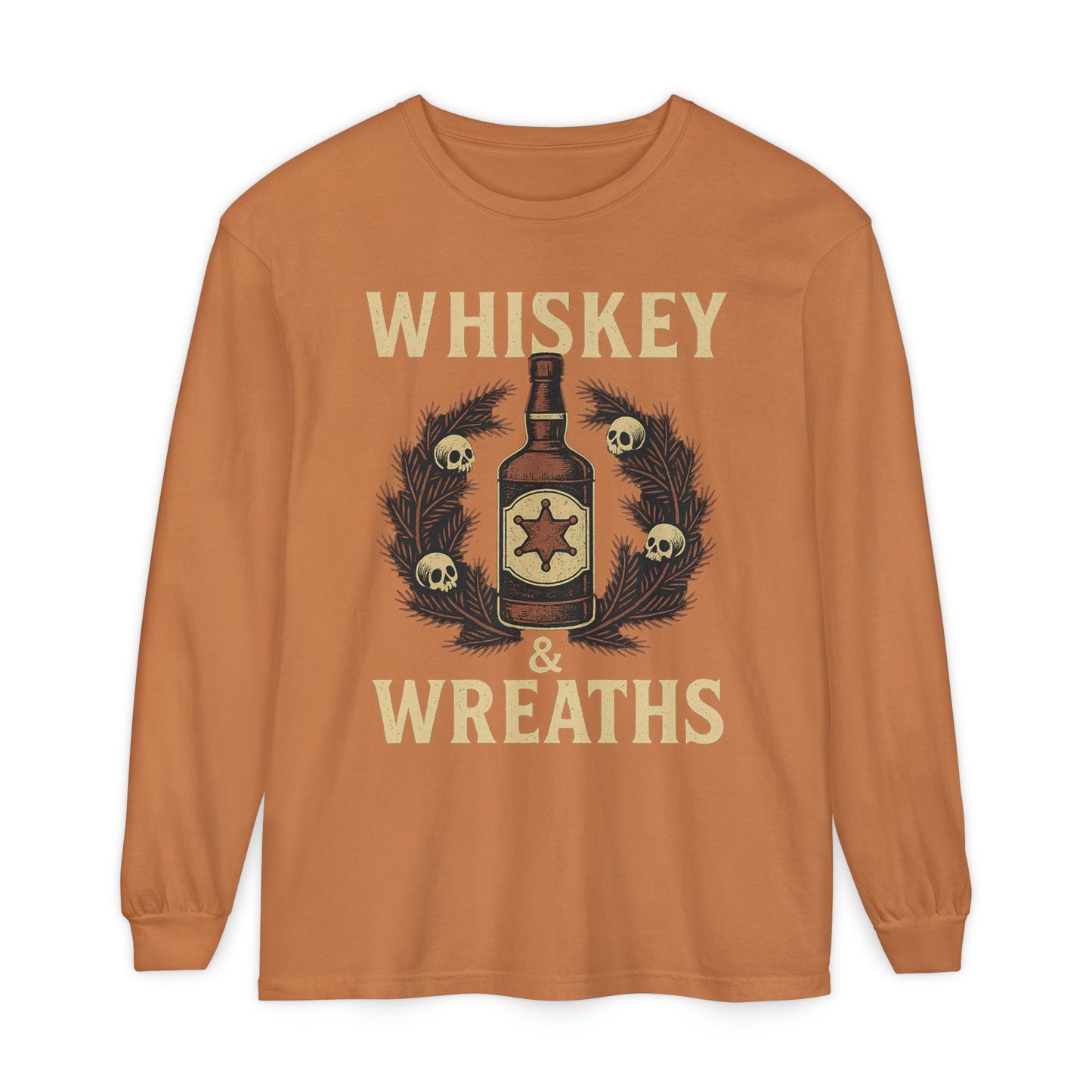 Whiskey & Wreaths – Outlaw Christmas Long Sleeve Tee