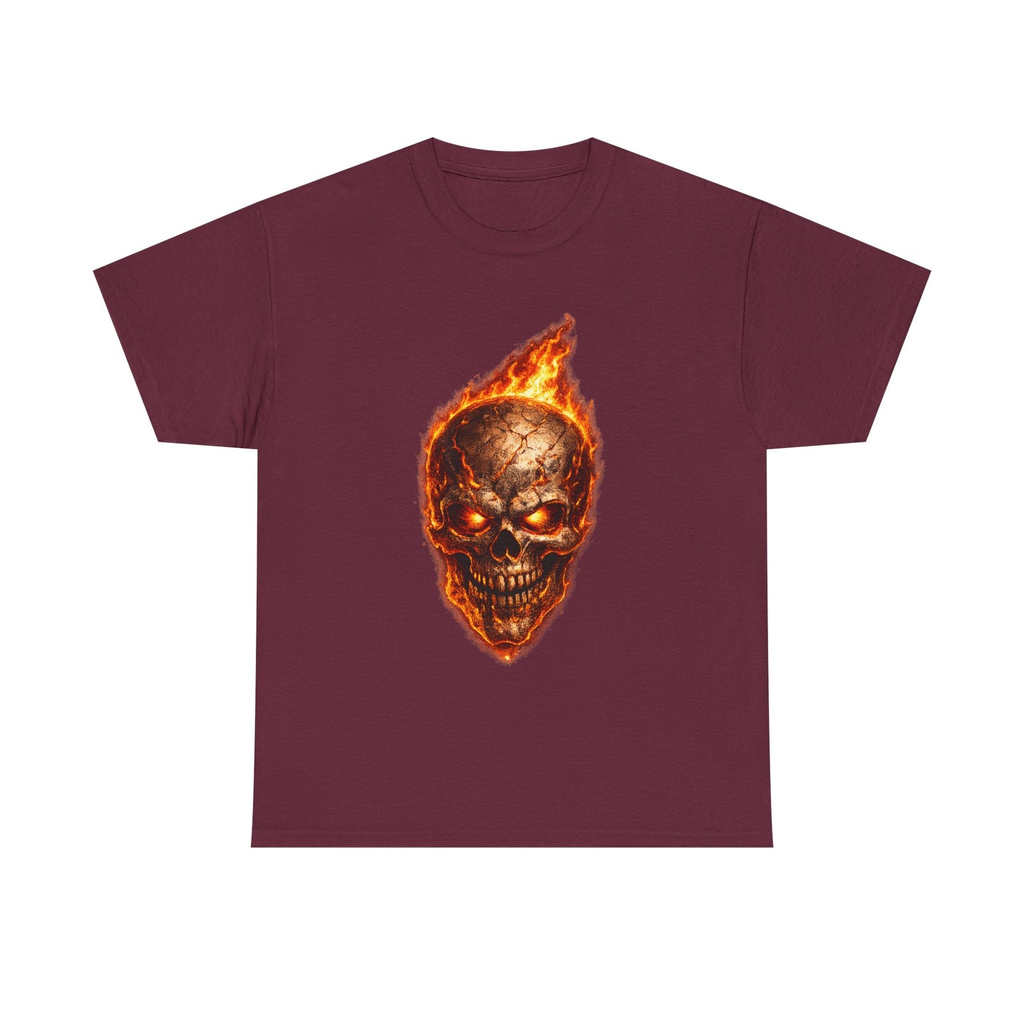 Forge Skull T-Shirt | Molten Skull Fire Metal Graphic