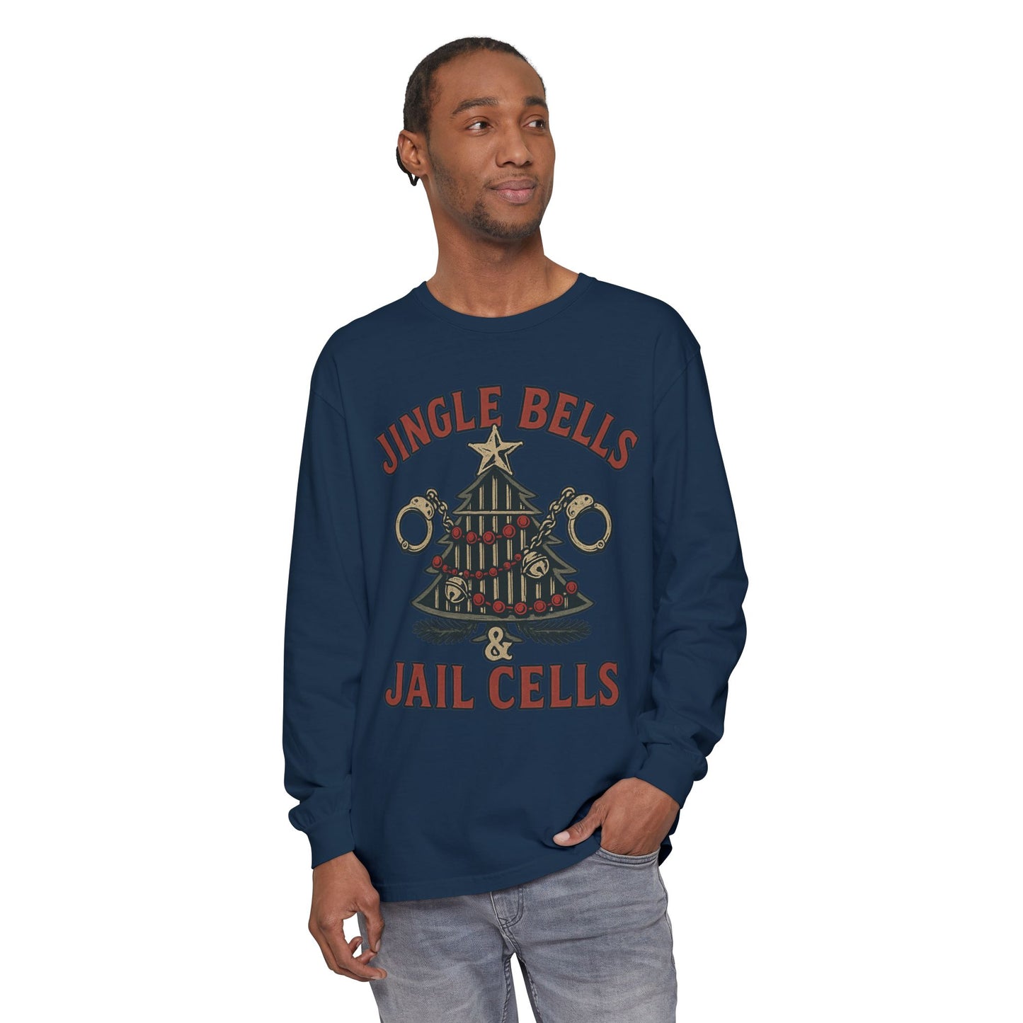 Jingle Bells & Jail Cells – Outlaw Christmas Long Sleeve Shirt