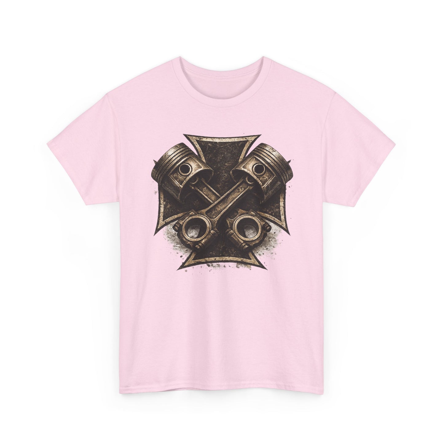 Iron Cross Pistons T-Shirt | Biker Garage Engine Graphic