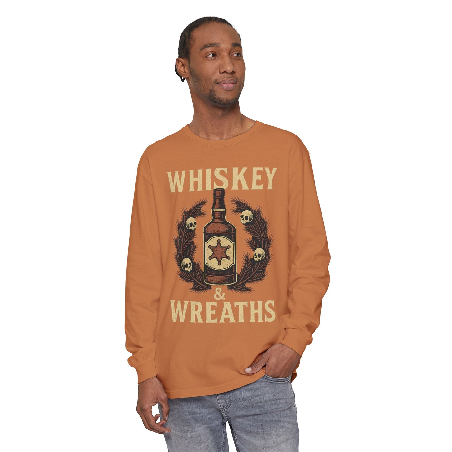 Whiskey & Wreaths – Outlaw Christmas Long Sleeve Tee