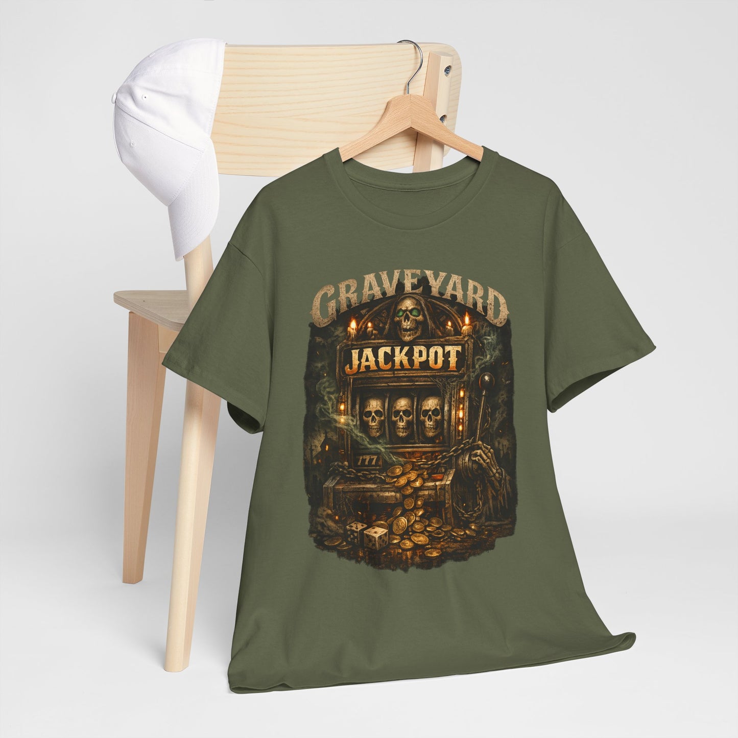 Graveyard Jackpot T-Shirt | Haunted Slot Machine Graphic