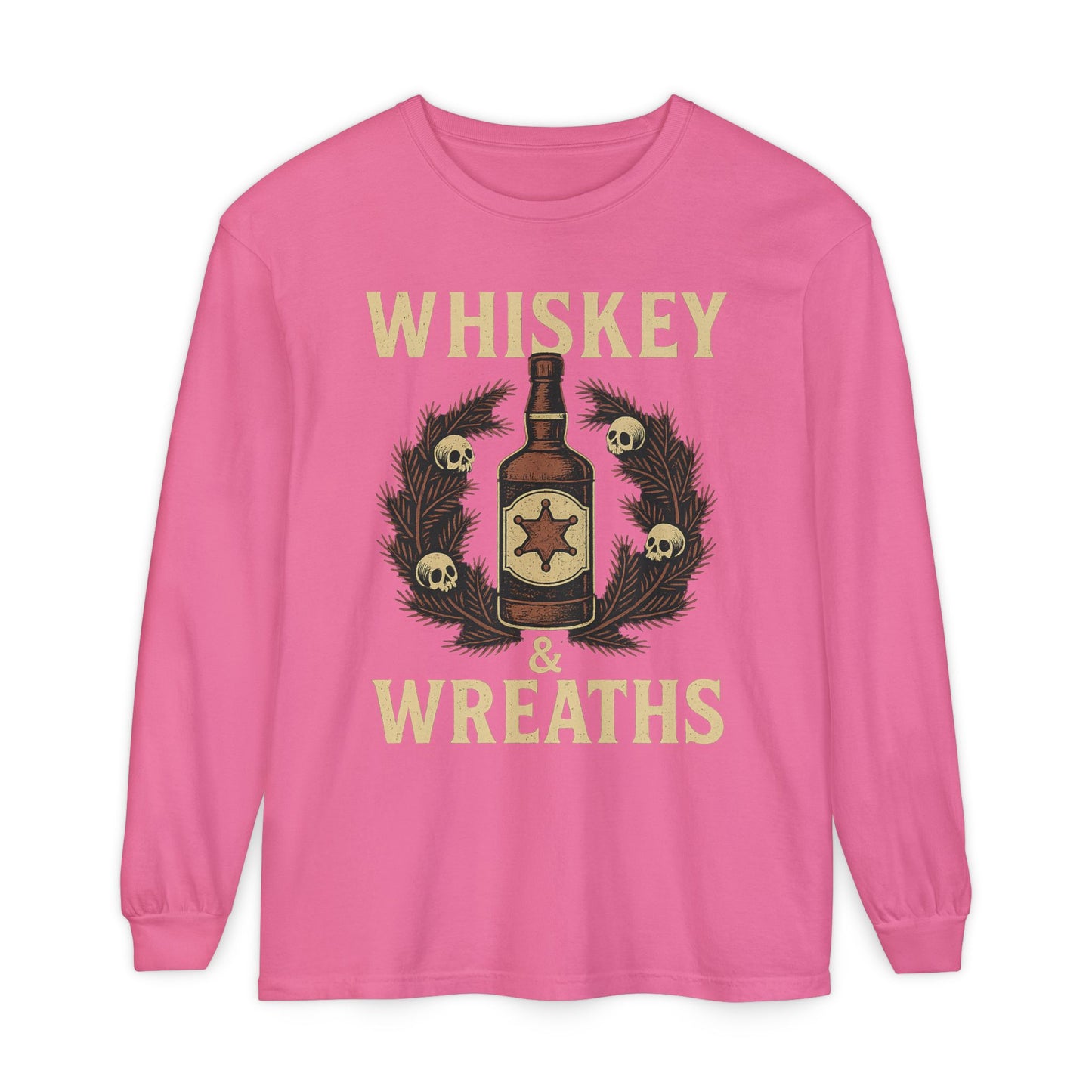 Whiskey & Wreaths – Outlaw Christmas Long Sleeve Tee