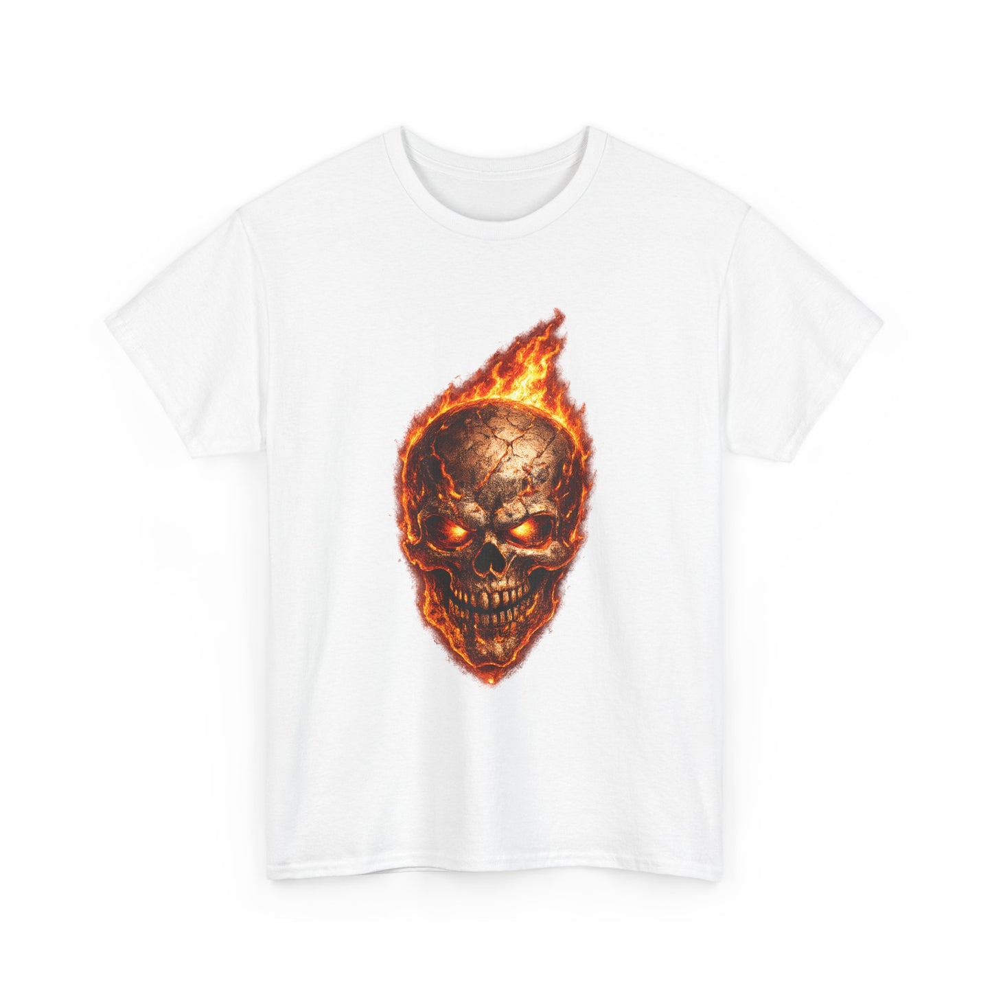 Forge Skull T-Shirt | Molten Skull Fire Metal Graphic