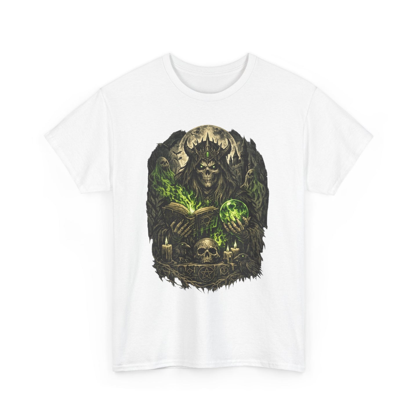 Demon King Skull Mage Tee — Dark Fantasy Graphic T‑Shirt