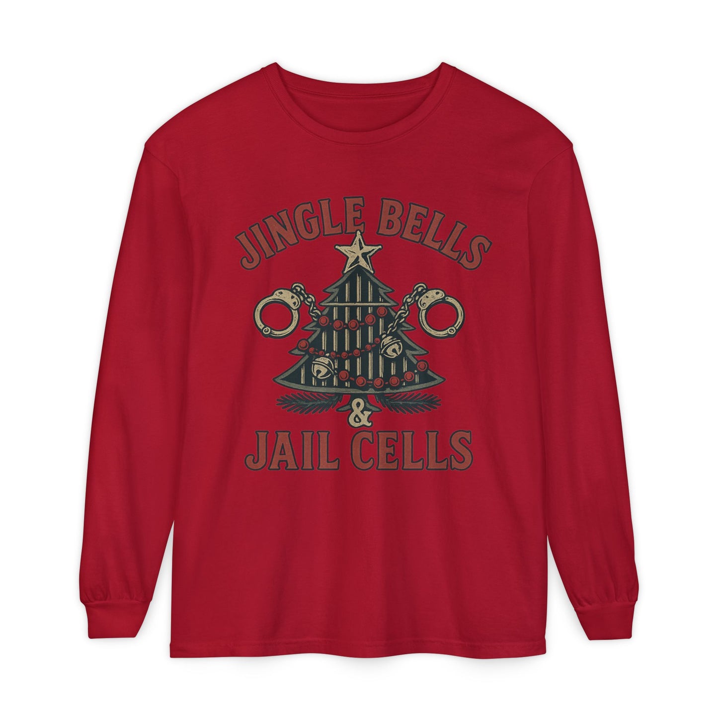 Jingle Bells & Jail Cells – Outlaw Christmas Long Sleeve Shirt