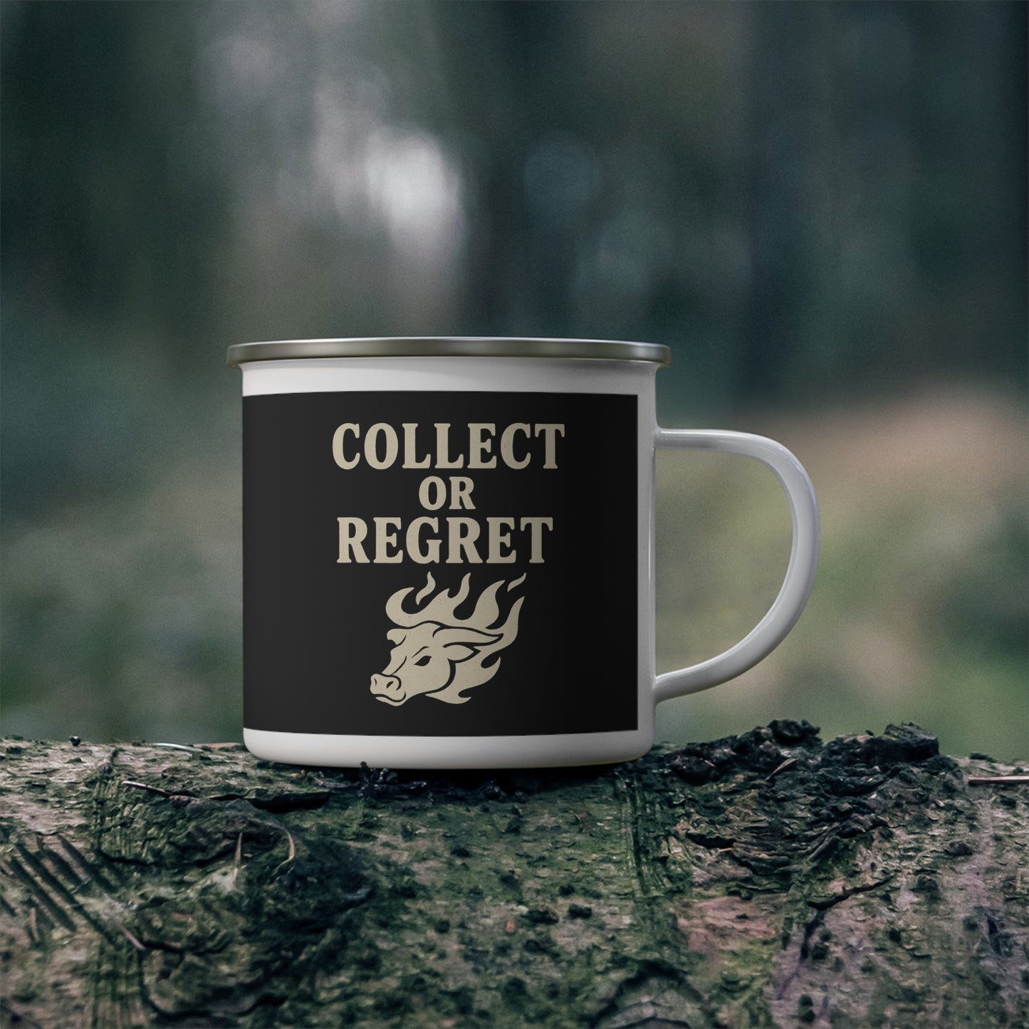 Collect or Regret – Enamel Camping Mug