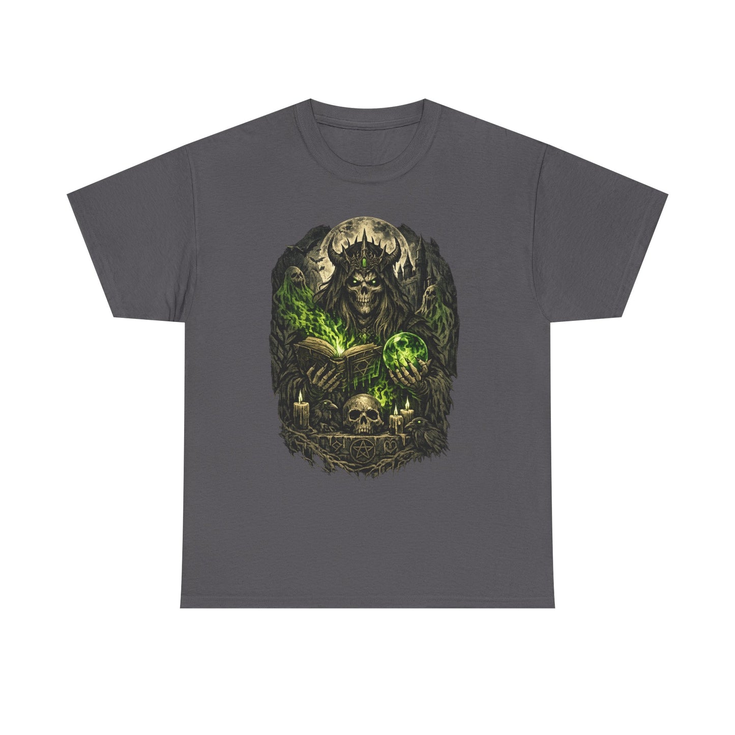 Demon King Skull Mage Tee — Dark Fantasy Graphic T‑Shirt