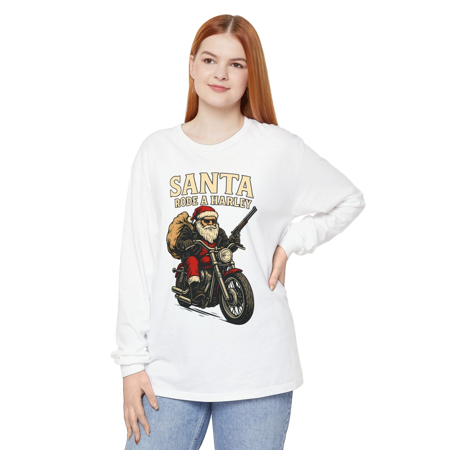 Santa Rode a Harley – Outlaw Christmas Edition Long Sleeve Tee