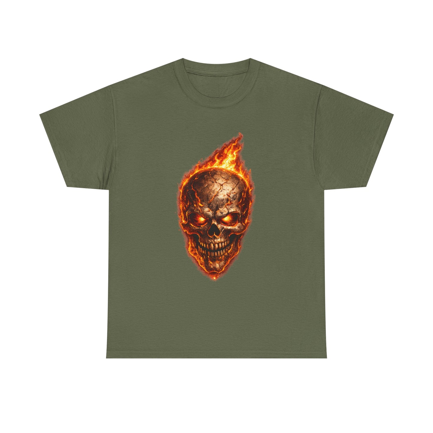 Forge Skull T-Shirt | Molten Skull Fire Metal Graphic
