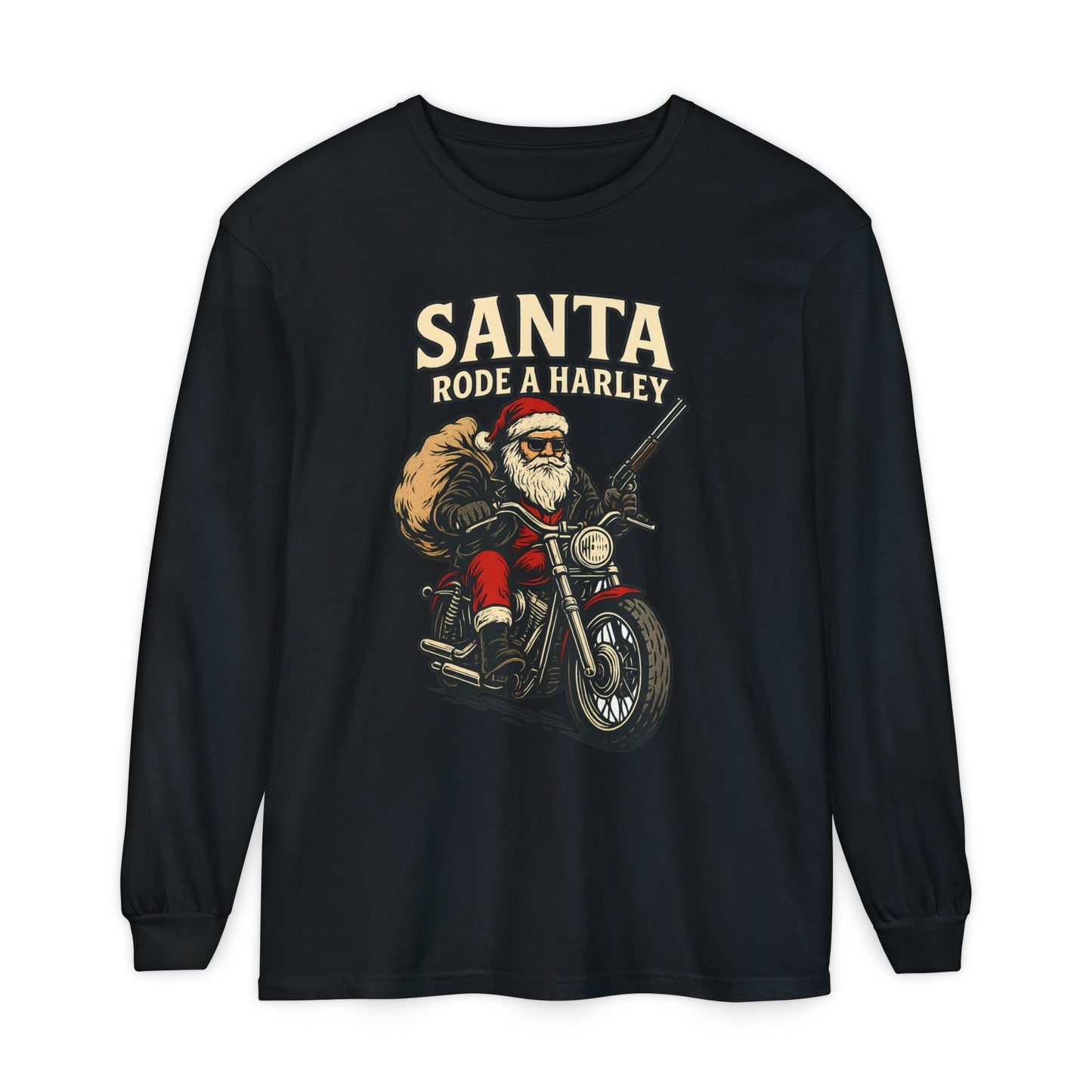 Santa Rode a Harley – Outlaw Christmas Edition Long Sleeve Tee