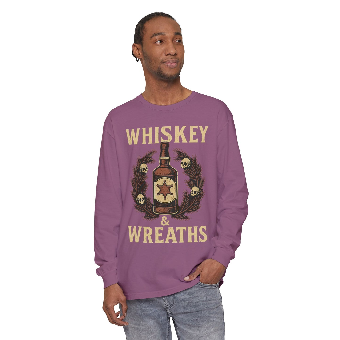 Whiskey & Wreaths – Outlaw Christmas Long Sleeve Tee