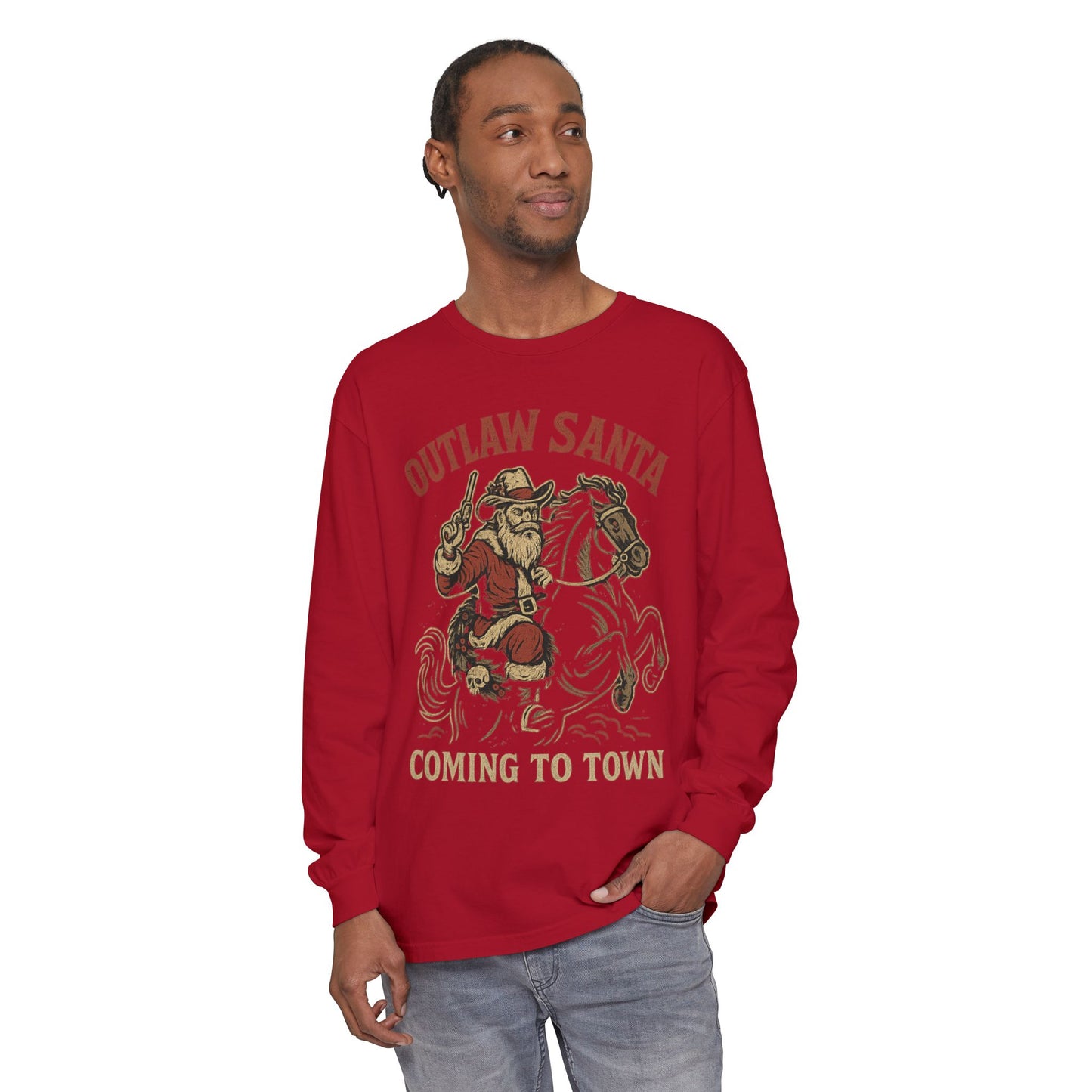 Silent Night in Outlaw Heaven – Western Christmas Long Sleeve Tee