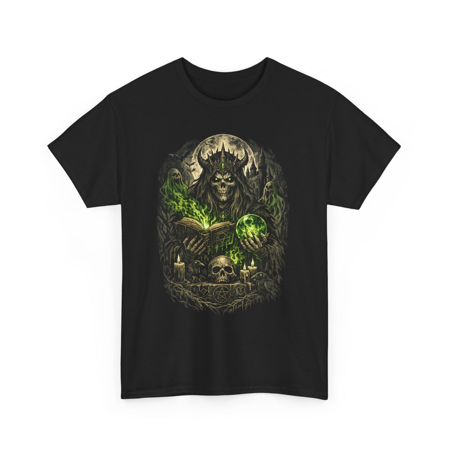 Demon King Skull Mage Tee — Dark Fantasy Graphic T‑Shirt