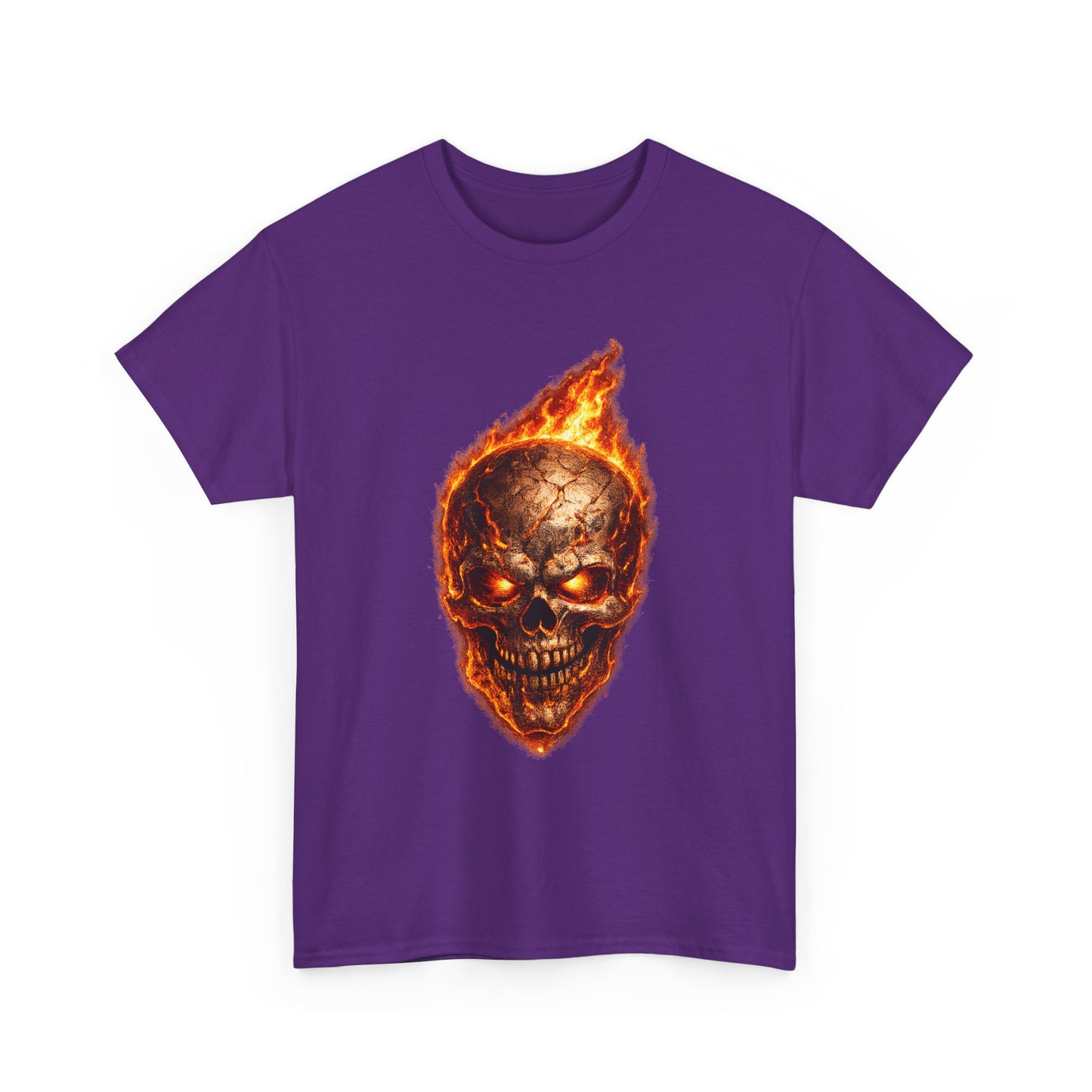 Forge Skull T-Shirt | Molten Skull Fire Metal Graphic