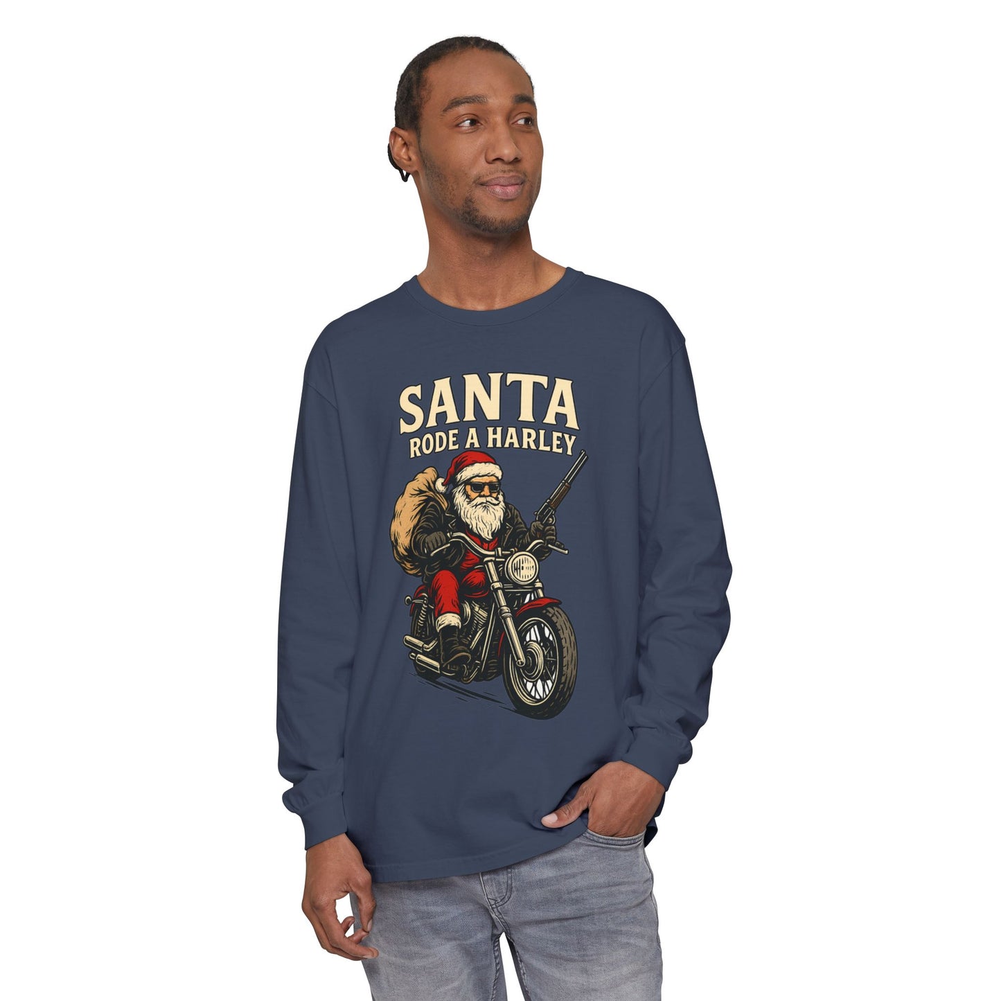 Santa Rode a Harley – Outlaw Christmas Edition Long Sleeve Tee