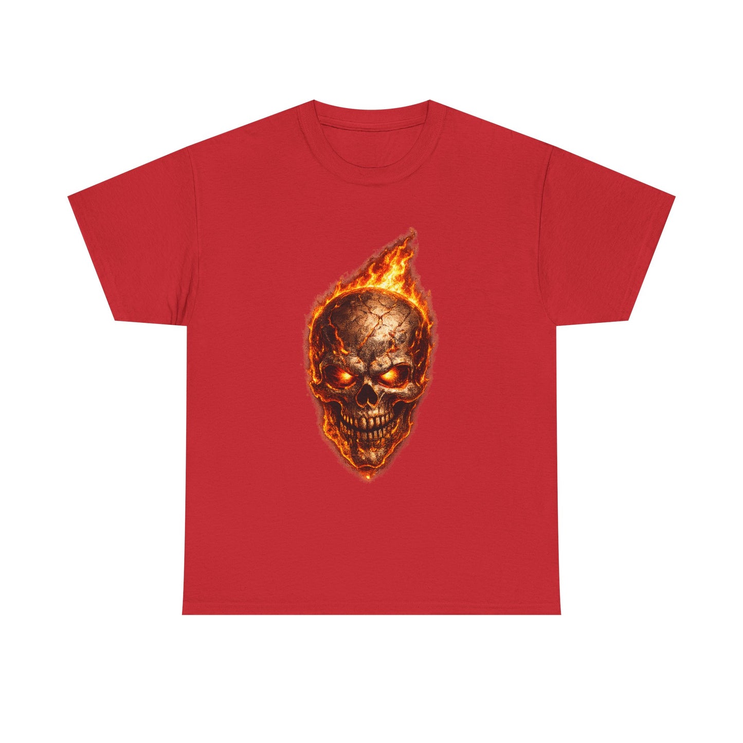 Forge Skull T-Shirt | Molten Skull Fire Metal Graphic