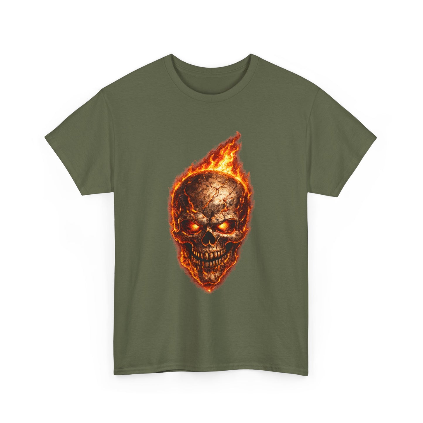 Forge Skull T-Shirt | Molten Skull Fire Metal Graphic