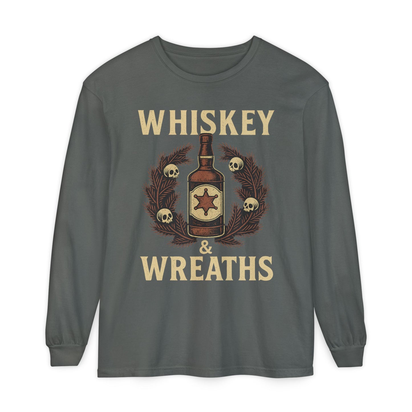 Whiskey & Wreaths – Outlaw Christmas Long Sleeve Tee