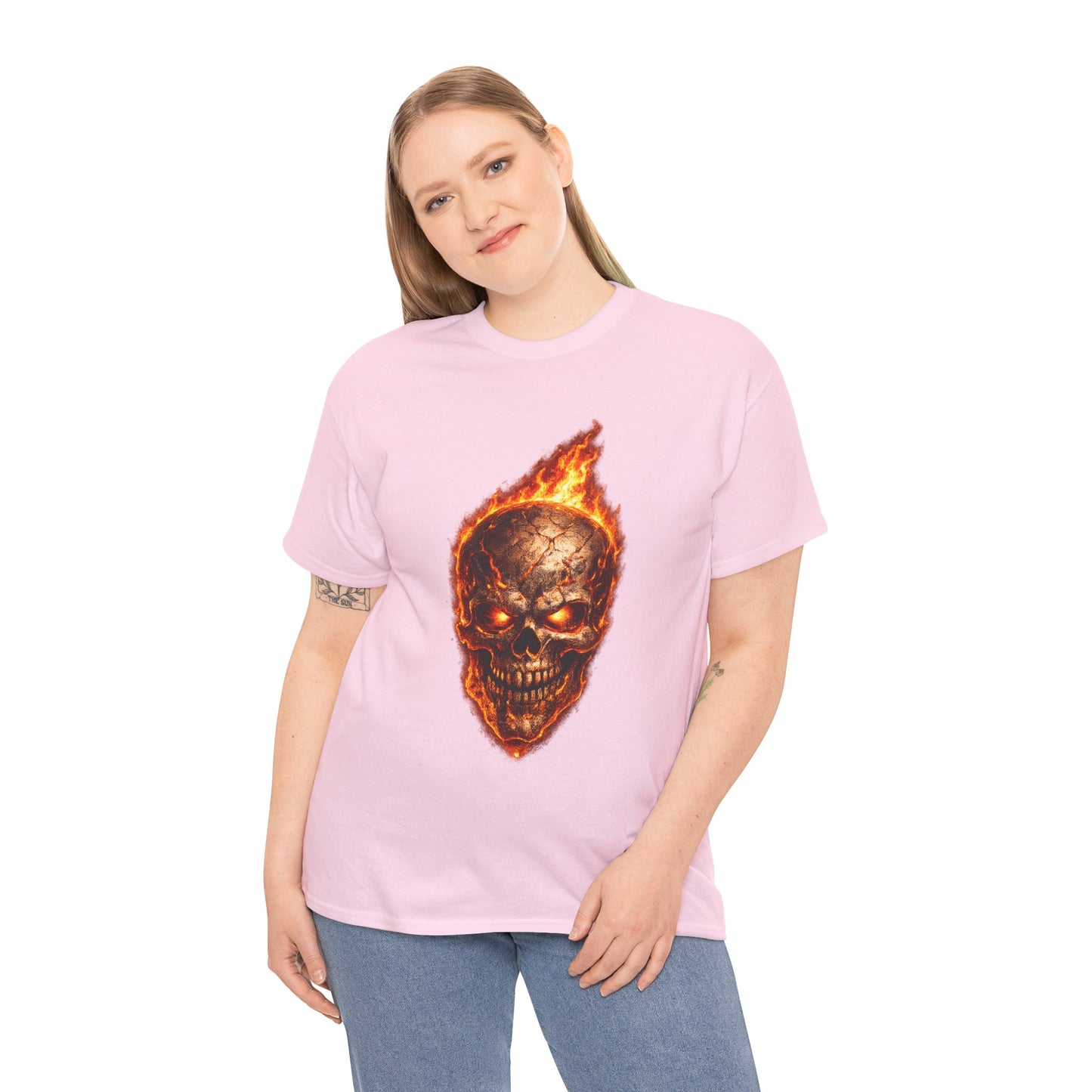 Forge Skull T-Shirt | Molten Skull Fire Metal Graphic