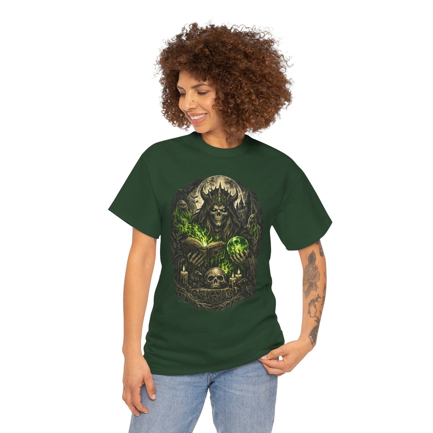 Demon King Skull Mage Tee — Dark Fantasy Graphic T‑Shirt