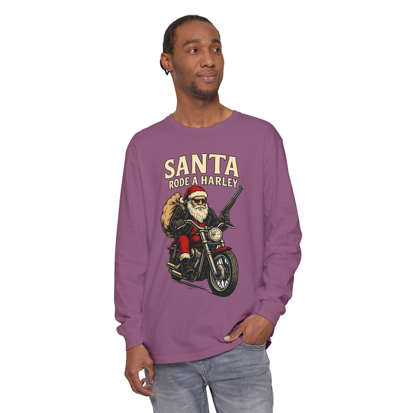 Santa Rode a Harley – Outlaw Christmas Edition Long Sleeve Tee