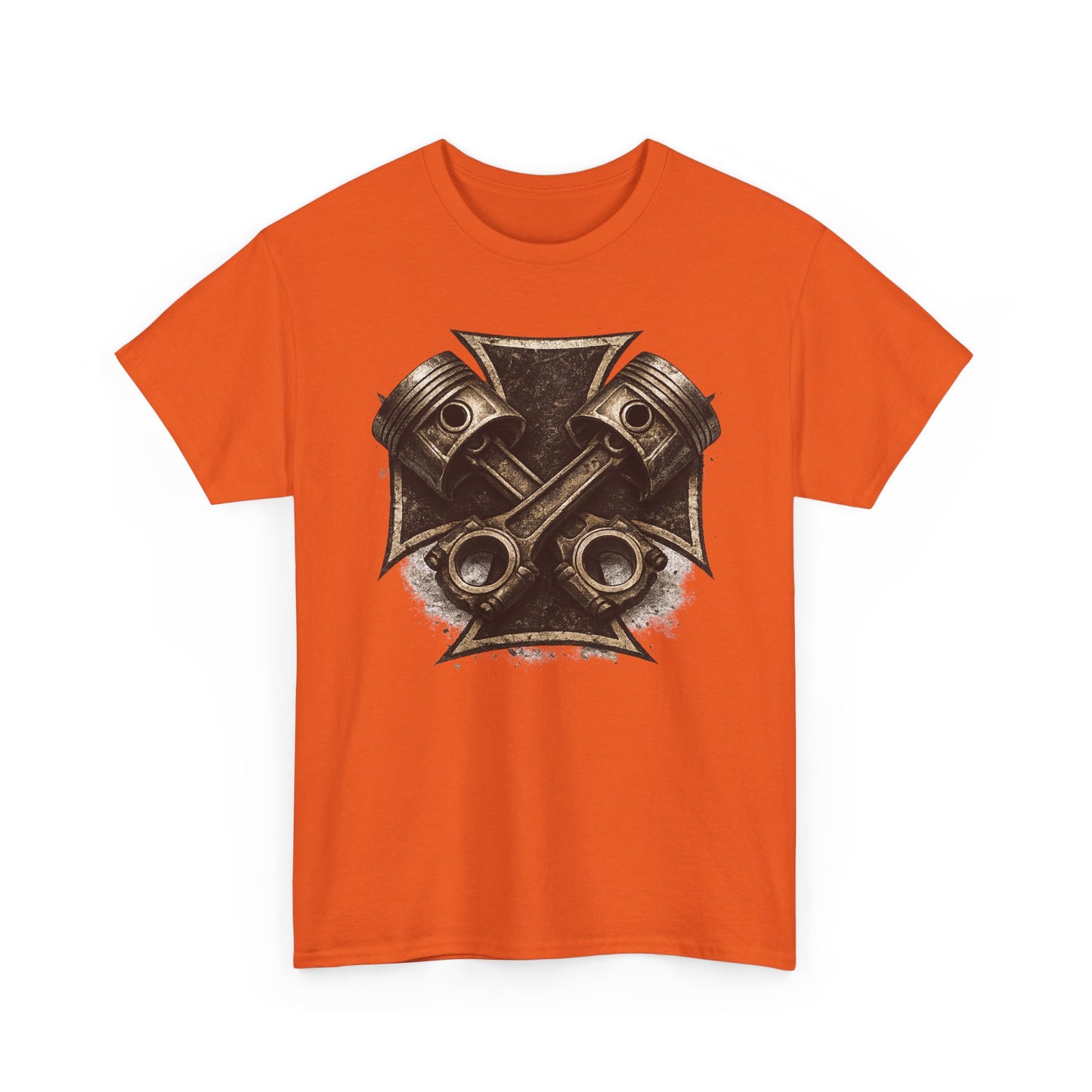 Iron Cross Pistons T-Shirt | Biker Garage Engine Graphic