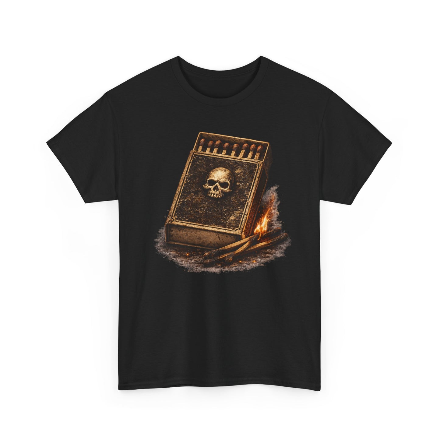 Outlaw Matchbox T-Shirt | Vintage Skull Matchbox Graphic