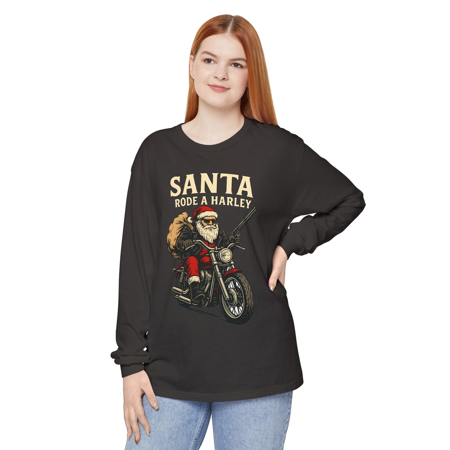Santa Rode a Harley – Outlaw Christmas Edition Long Sleeve Tee