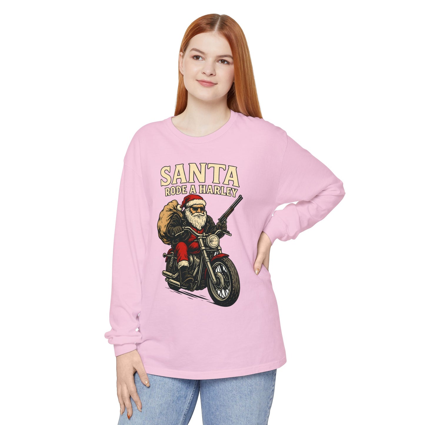 Santa Rode a Harley – Outlaw Christmas Edition Long Sleeve Tee