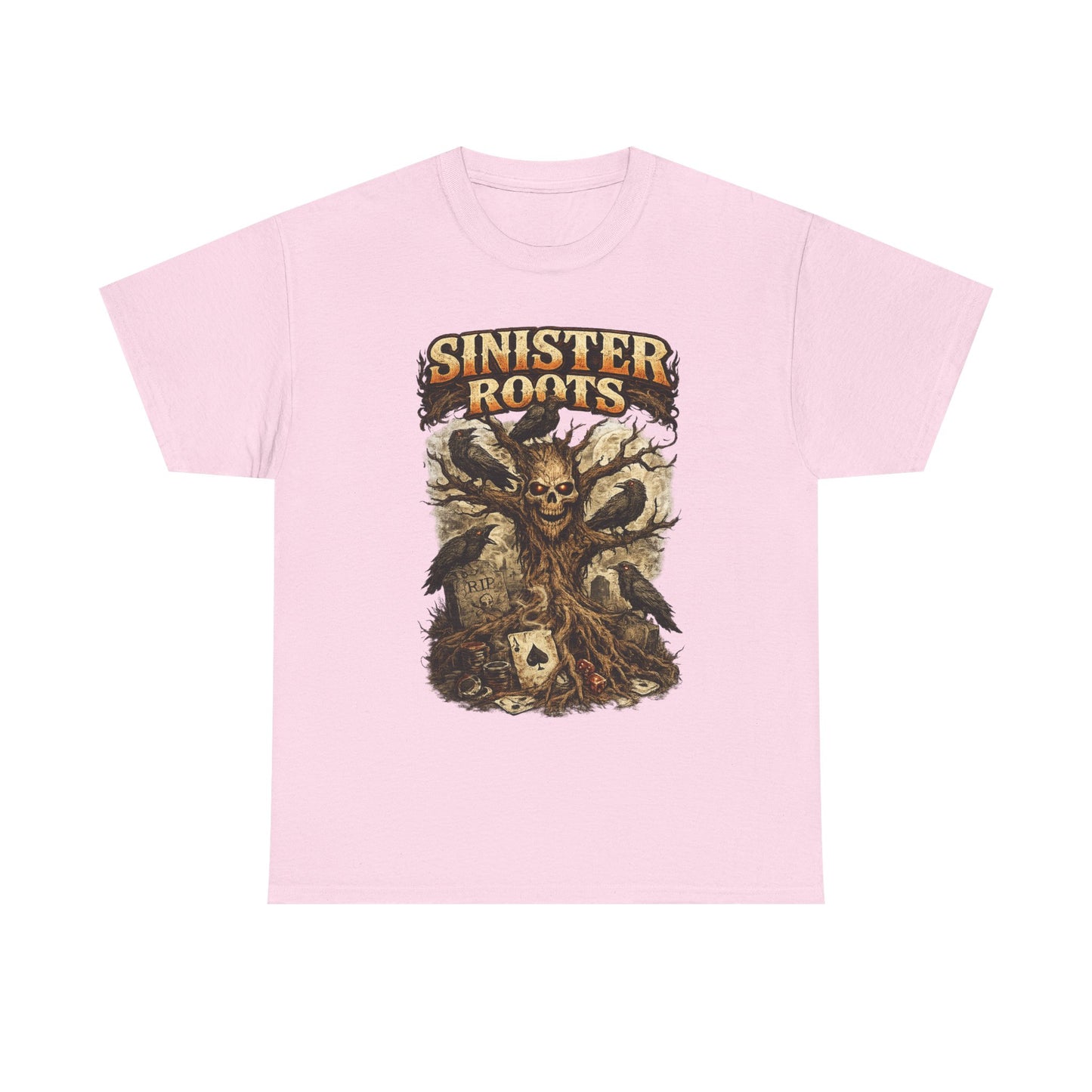 Sinister Roots T-Shirt | Gothic Skull Tree Graphic Design